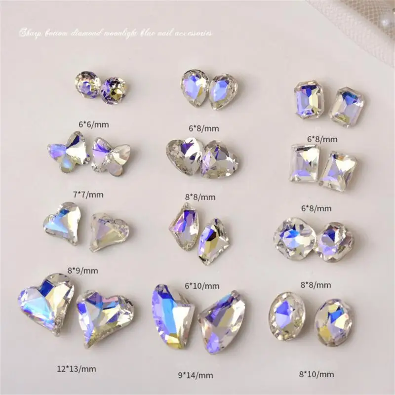 Moonlight Blue Dazzling Charming Popular Manicure Fascinating Nail Decoration Flashing Luxury Nail Care Glass