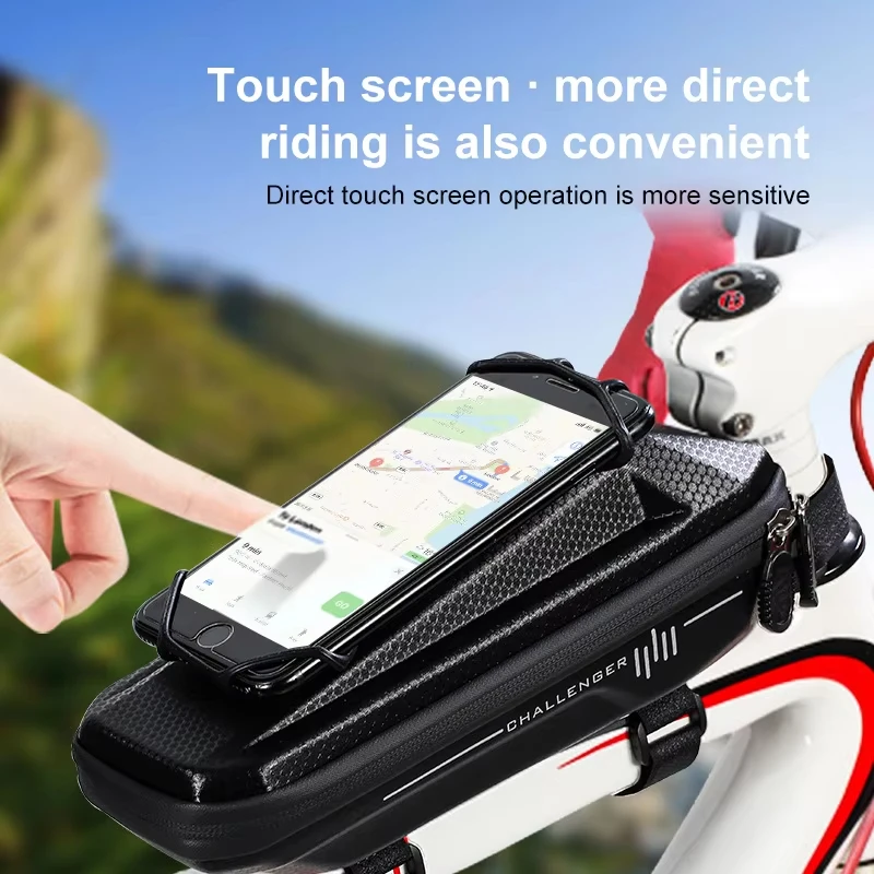 Bicycle Bag For Phone Cycling Top Front Tube Frame Bag Waterproof Case Storage Touch Screen Water-repellent MTB Front Beam Bag