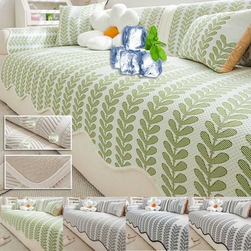 

Ice Silk Sofa Cover Summer Universal Non-slip Sofa Mat Cool Feeling Mat Cushion Sofa Towel Couch Slipcovers for Living Room Home