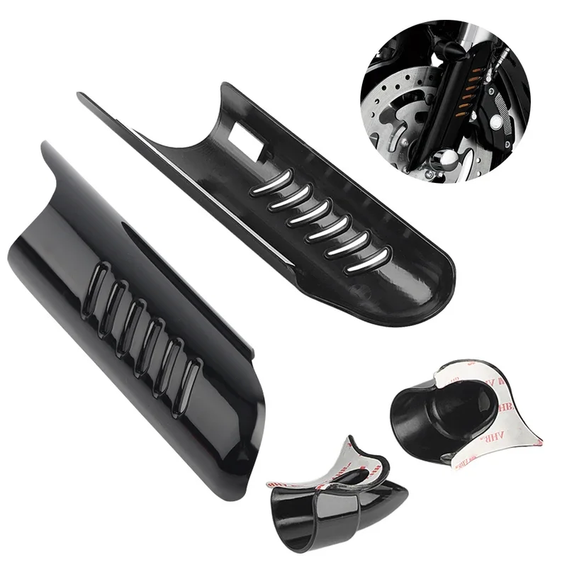 

Motorcycle Fork Lower Leg Deflectors Shield Cover Chrome For Harley Touring FLHT 2000-2013 Black/Chrome