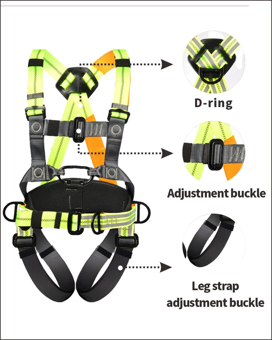 حزام أمان الإنقاذ من الحرائق مع أشرطة عاكسة لعمليات الطوارئ وحزام إيقاف السقوط عالي الحرارة