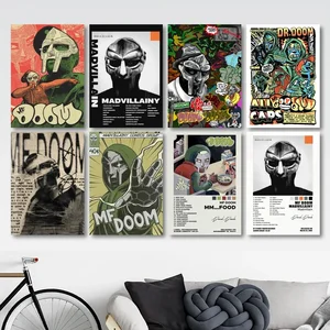 Sampul Album Pop Musik MF DOOM, Poster Cetak Kanvas HD, Rumah, Ruang Tamu, Kamar, Lukisan Dekorasi Kantor 10 poster kantor penjualan terbaik - №