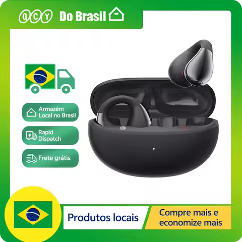 Qcy crossky c30 fones de ouvido sem fio bluetooth 5.4 clipe de orelha tws esportes fones de ouvido abertos fone de ouvido de dupla conexão