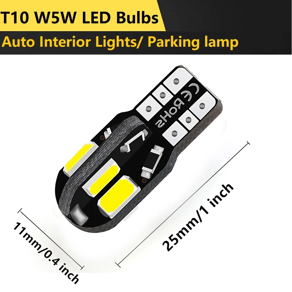 10X LED W5W Canbus T10 Oświetlenie wnętrza samochodu dla Nissan Teana X-Trail Qashqai Livina Tiida Sunny March Murano Genis dla Nissan Tean