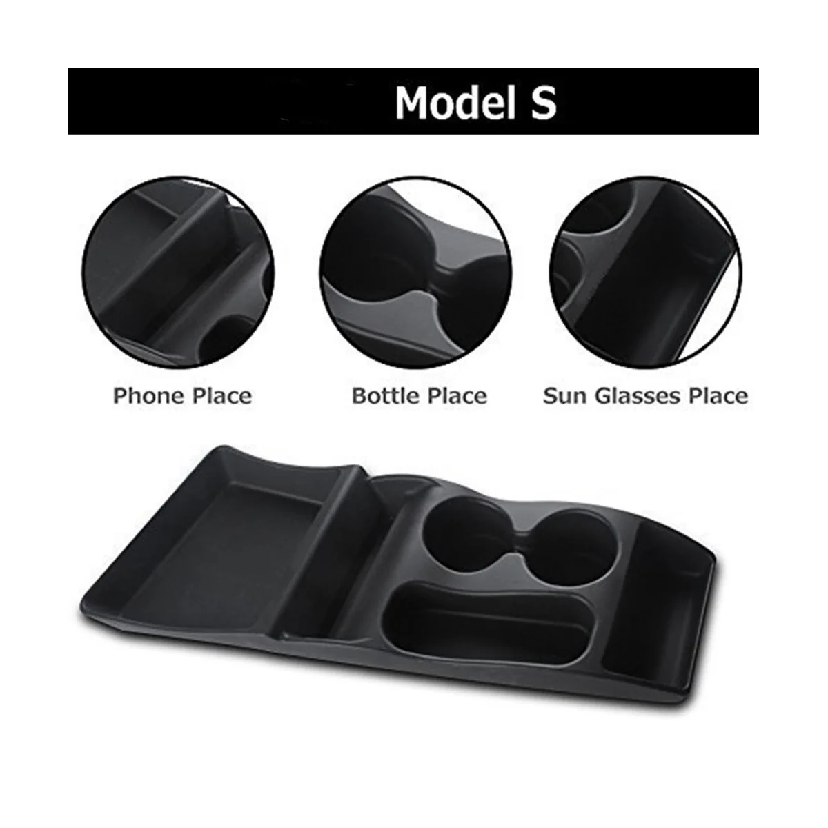 Car Silicone Storage Box Console Container Center Insert Box Cup Storage Box Holder for Tesla Model S