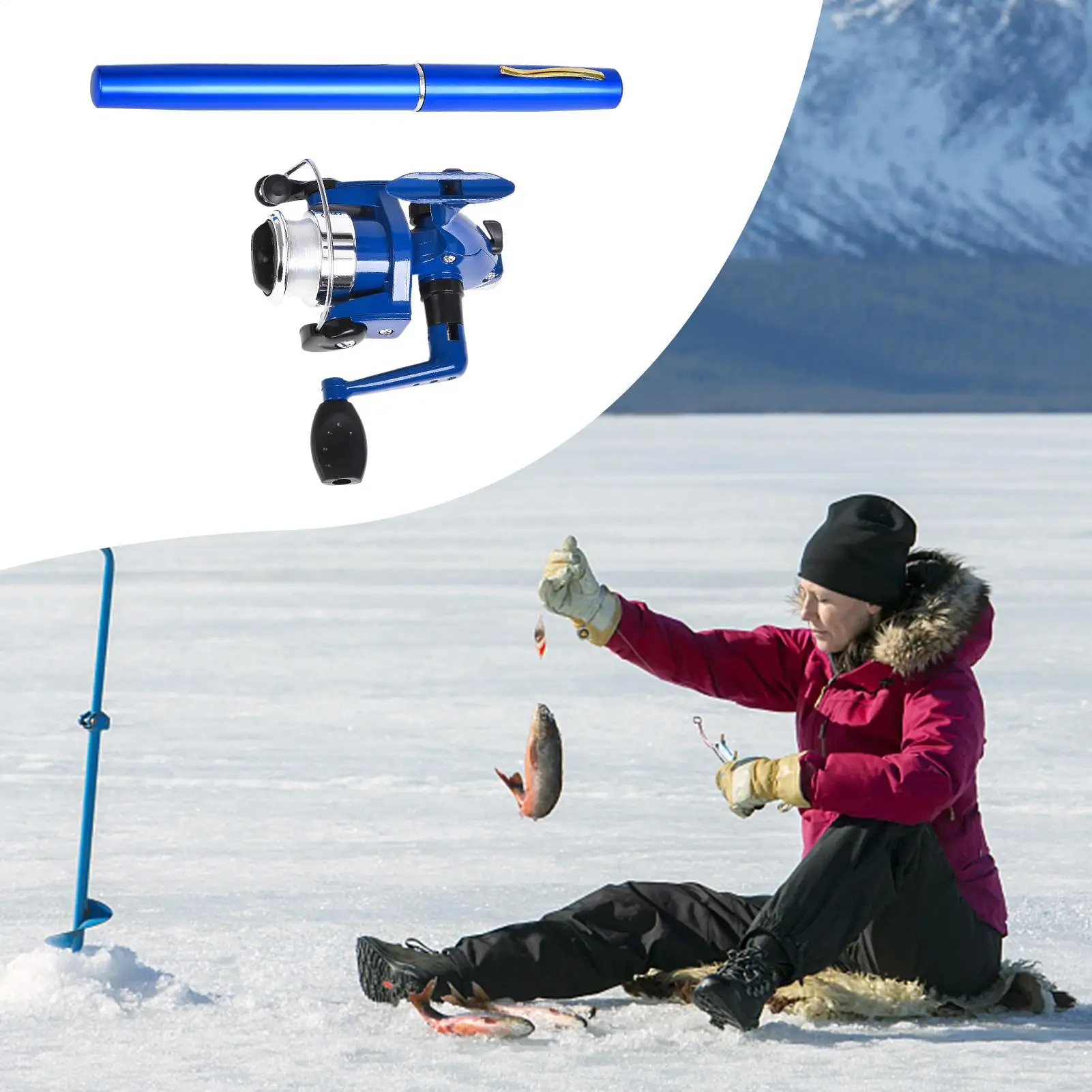 Pen Fishing Rod And Reel Combo Telescopic Fishing Rod With Reel 39 Inch Pole Non-Slip Gear Portable Professional Kit For Men