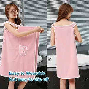 Womens Fast Drying Bath Towel 135x80cm Wearable Beach Spa Shower Gym Towel Girls Clothing Wash Robe