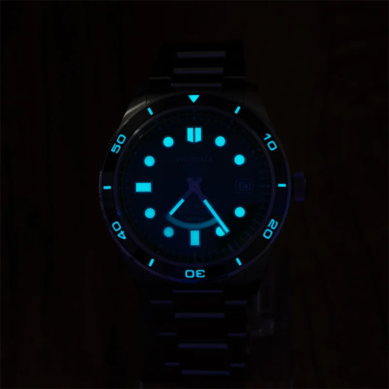 PROXIMA мужские автоматические часы 39,5 мм Pilot Dive 300 м водонепроницаемые механические наручные часы светящийся сапфировый керамический безель PT5000 SW200
