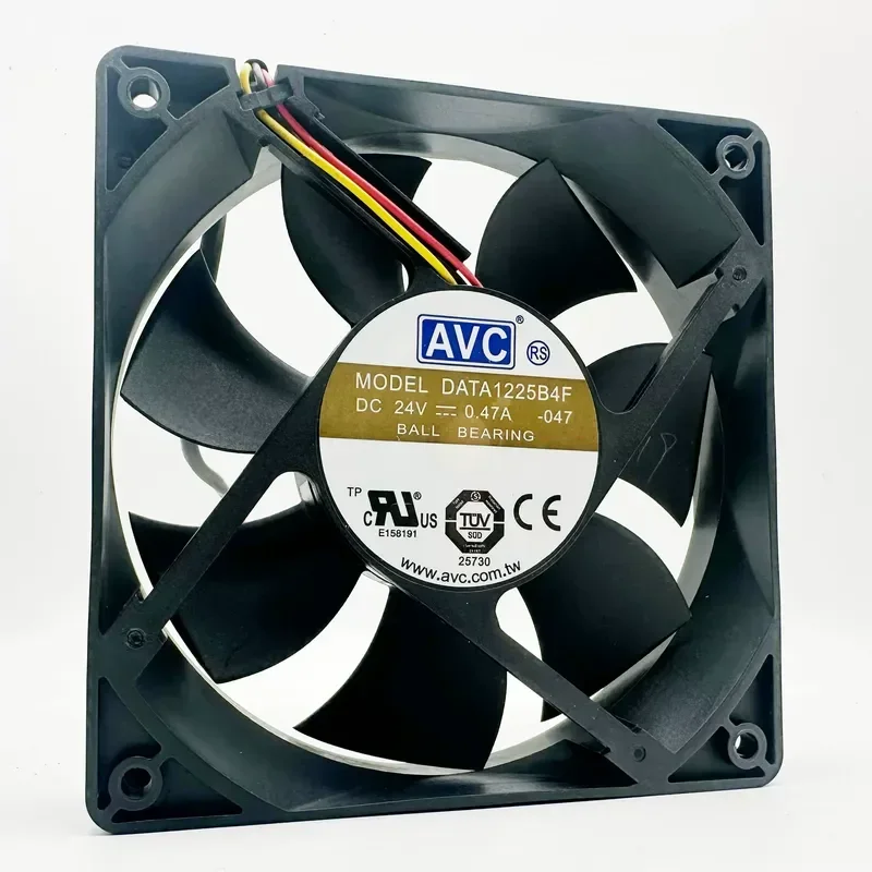 Original AVC DATA1225B4F-047 24V 0.47A Three-Wire Photovoltaic Inverter Fan with Inspection Function for Solar Inverters