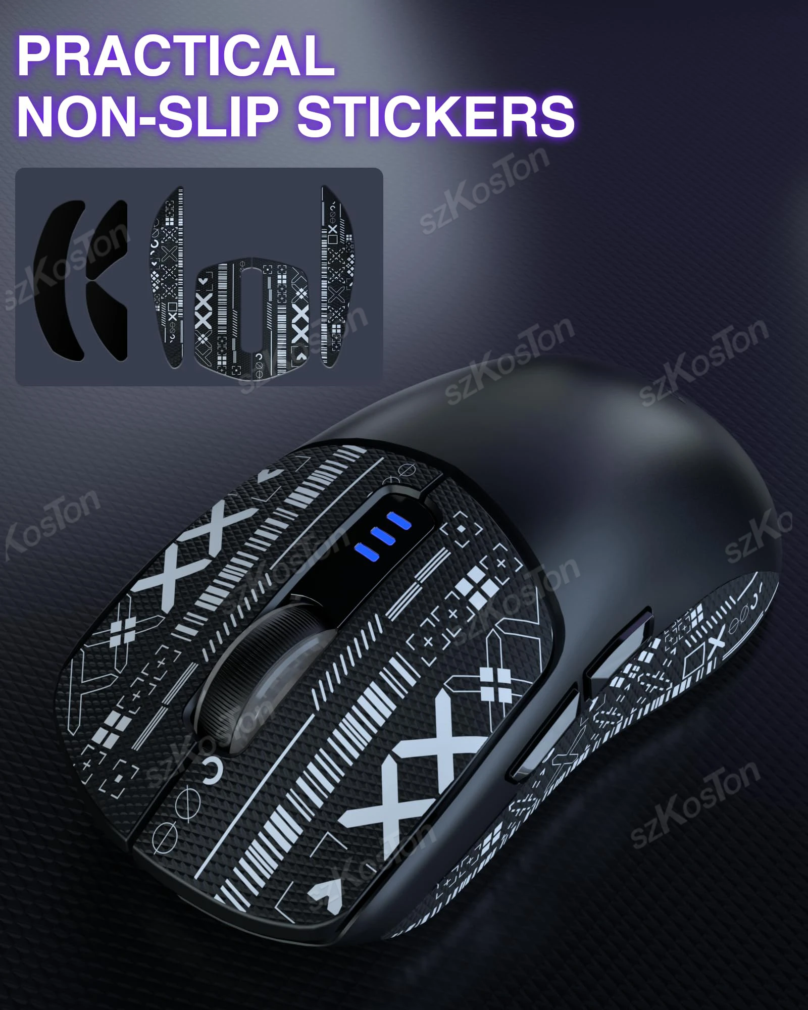 AULA SC580 Tri-Mode 2.4G/BT5.0/Wired Wireless Gaming Mouse with Anti-Slip Stickers Rechargeable 10000 DPI Mice for PC Laptop Mac