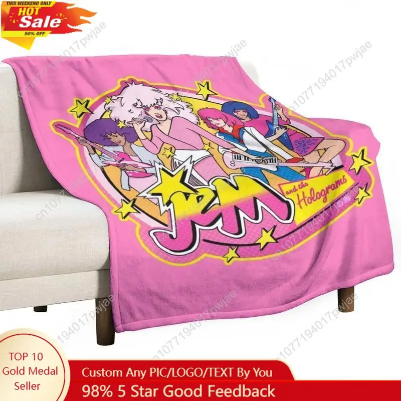 

80S Jem and the Holograms HIGH QUALITY Throw Blanket Comforter Blanket Thin Custom blankets