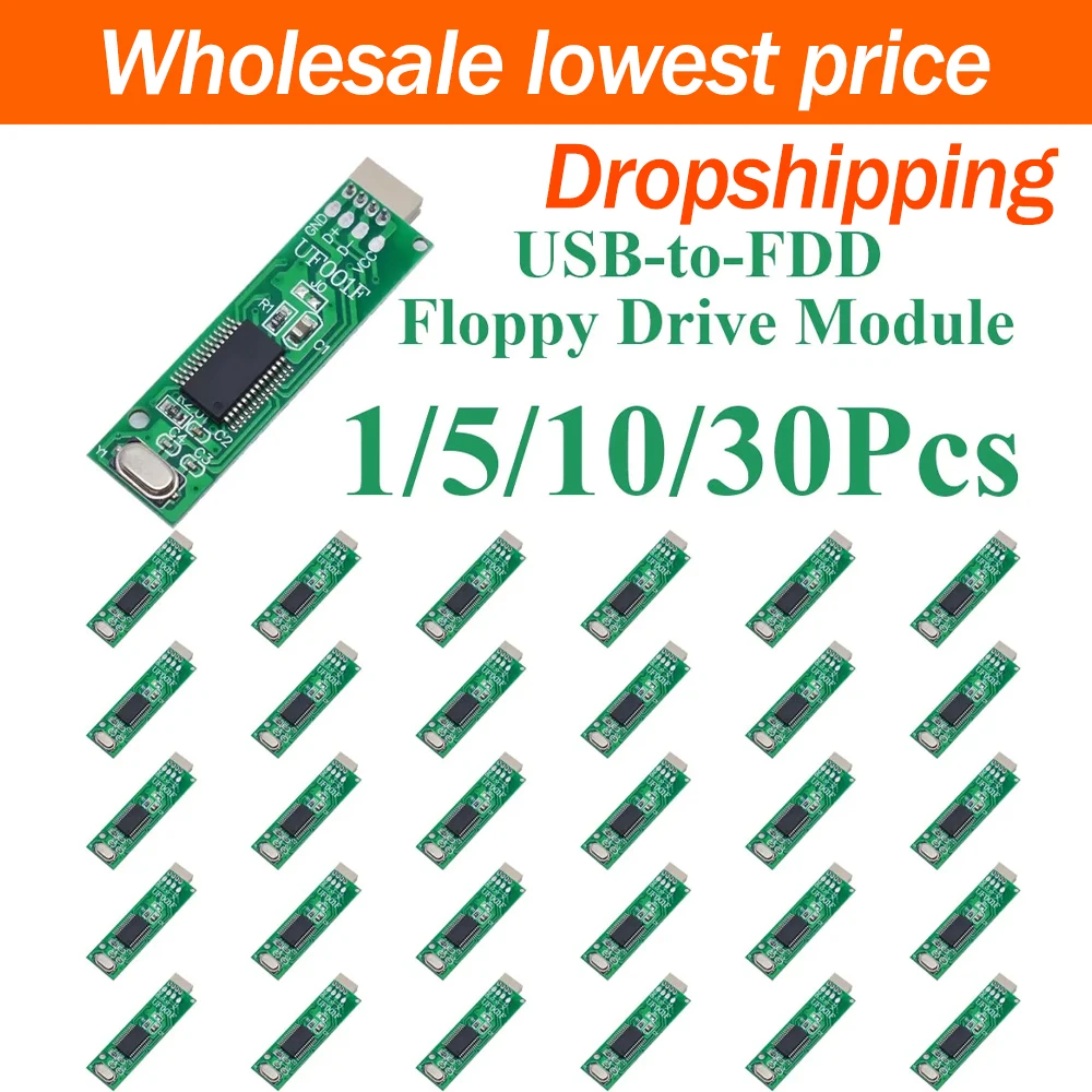 1/5/10/30Pcs USB To FDD Adapter Module 1.44MB Floppy Disk Drive Converter A Drive Floppy To USB For DIY Retro Equipment