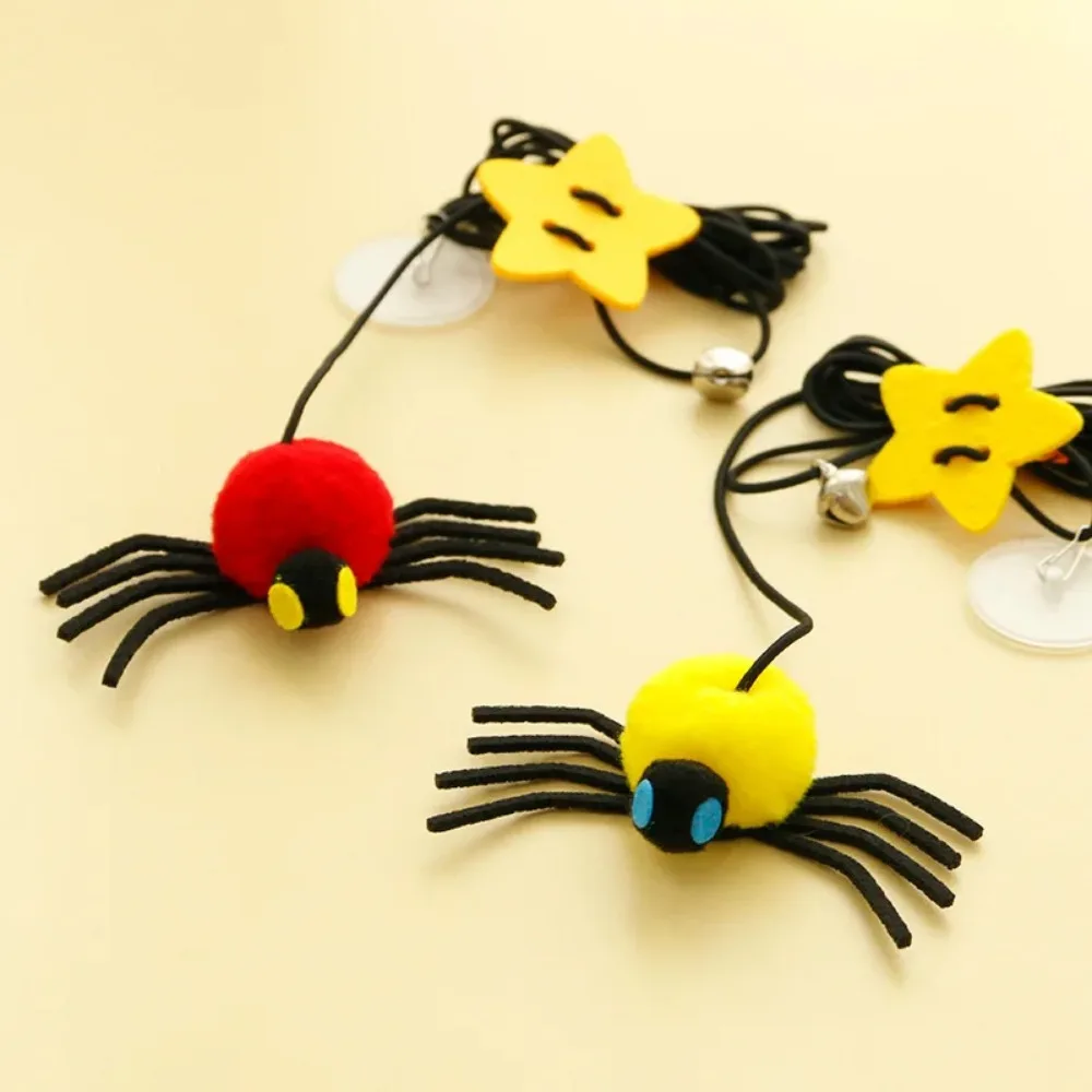 Cat Pet Toy Hanging Door To Relieve Depression Swinging Hanging Elastic Rope Feather Playing Stick Bell Spider Gatos Для Кошек