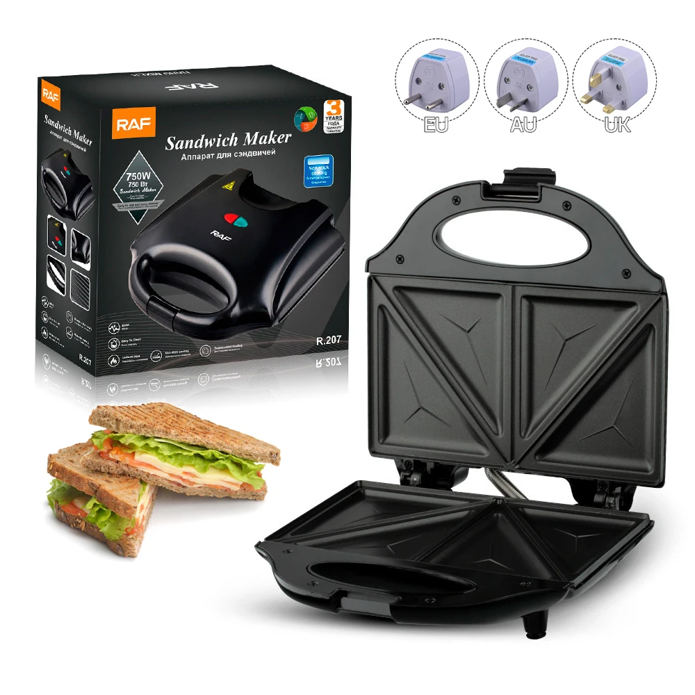 Electric Sandwich Maker 3 Type Non-Stick Iron Pan Waffle Maker Cooking Breakfast Machine Toaster Baking Snacks Household Machine