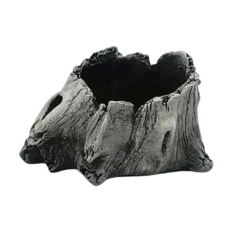 E8BD Artificial Driftwood Succulents Planter Resin Tree Stumps Sculpture Rustics Cactus Flower Pots for Small Plant