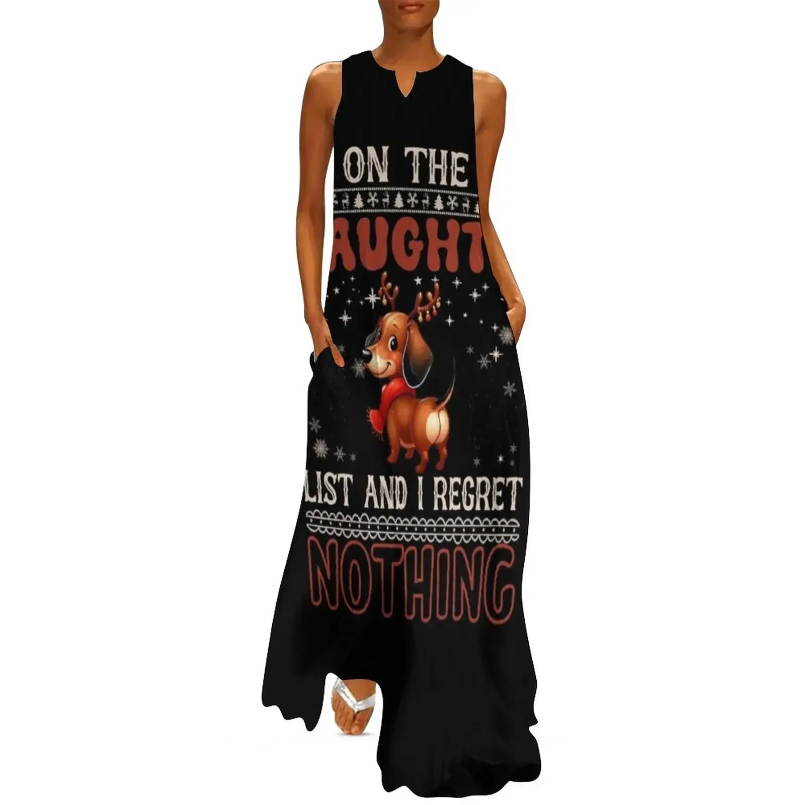 

Dachshund the Naughty List: No Regrets Christmas Vibes Long Dress Bridesmaid dress woman long dress women summer