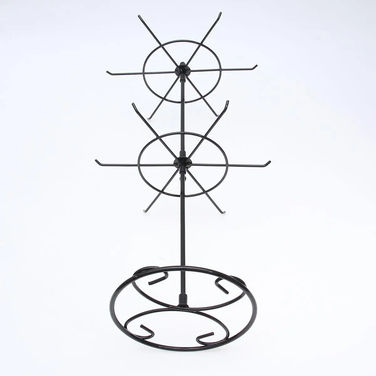 Jewelry Display Stand for Necklaces Bracelets Rings 6 Hooks One Tier 8 Hooks Another Durable Metal Earrings Rack