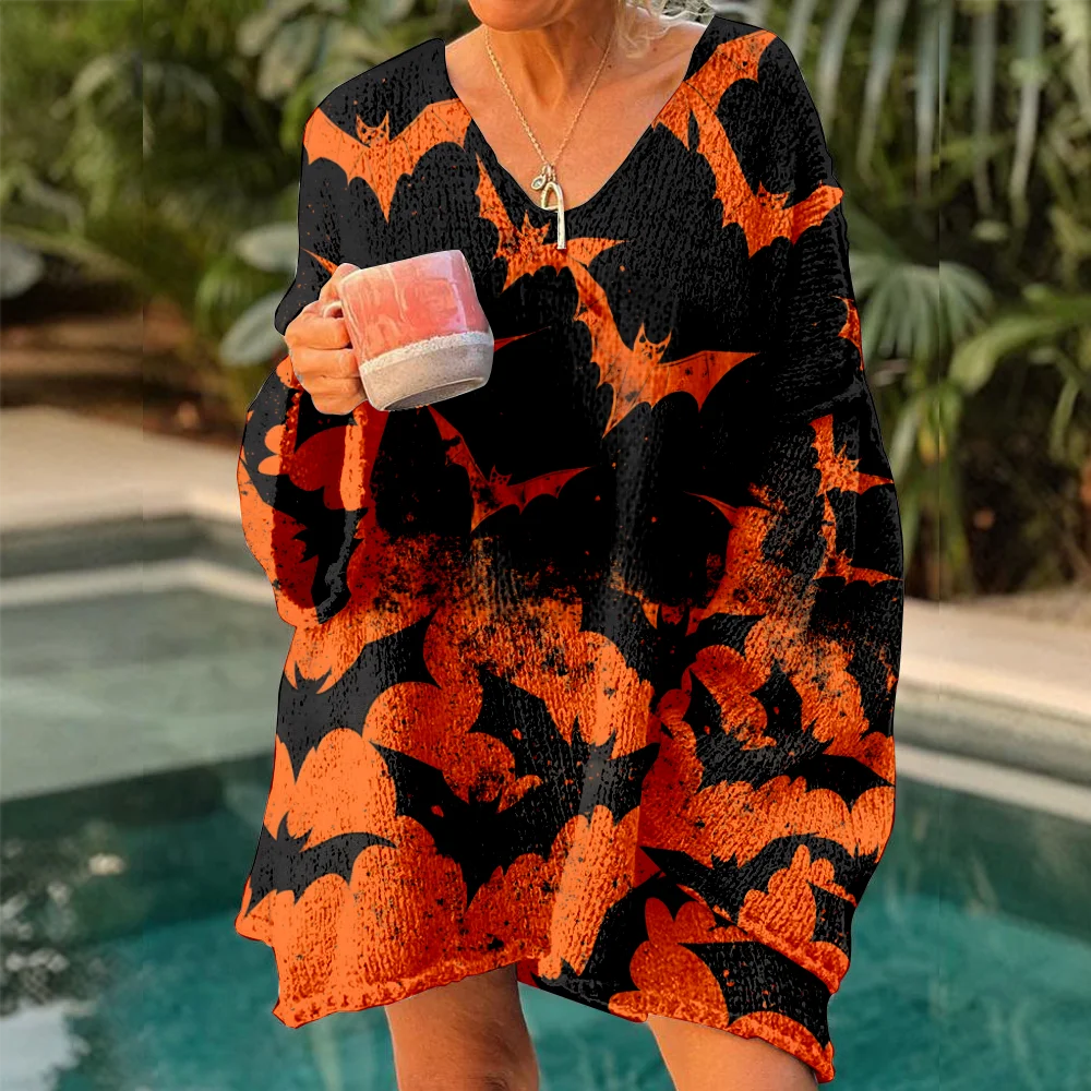 

Autumn Winter Knitted Halloween sweaters Women's Oversized Sweaters 2025 Pullover Trendy Soft Outfits Y2k jumpers for girls