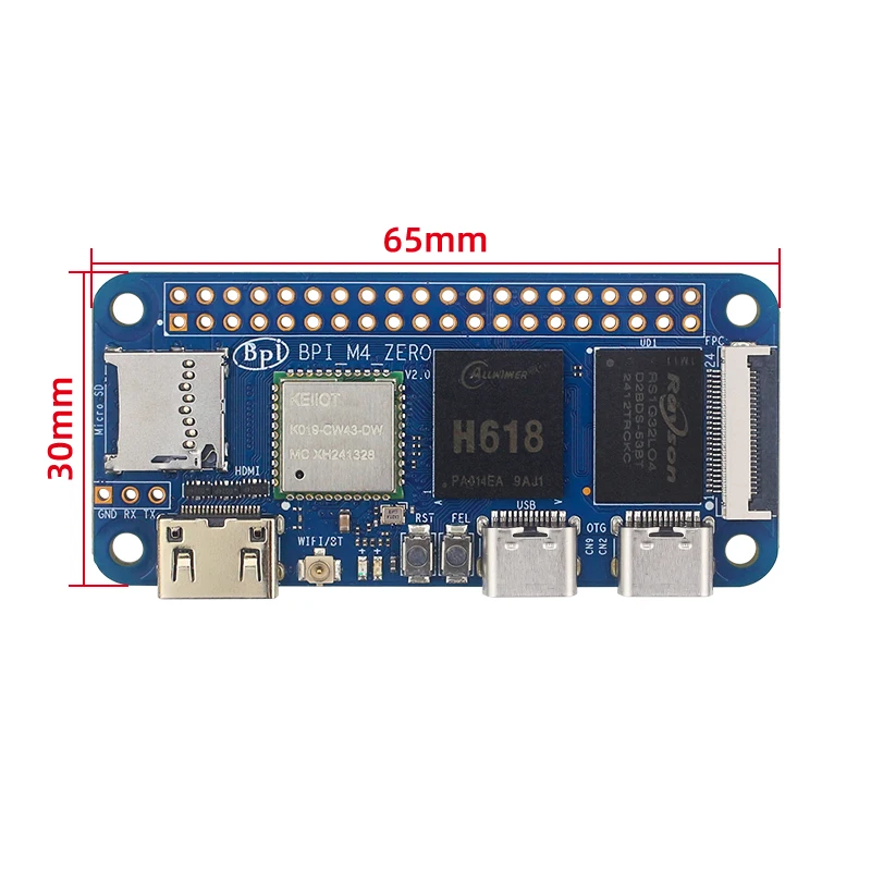 Imagem -06 - Banana pi Bpi-m4 Zero 4g Lpddr4 Ram 32g Emmc Allwinner H618 Quad-core Cortex-a53 Arm Mail G31 Gpu Sbc Computador de Placa Única