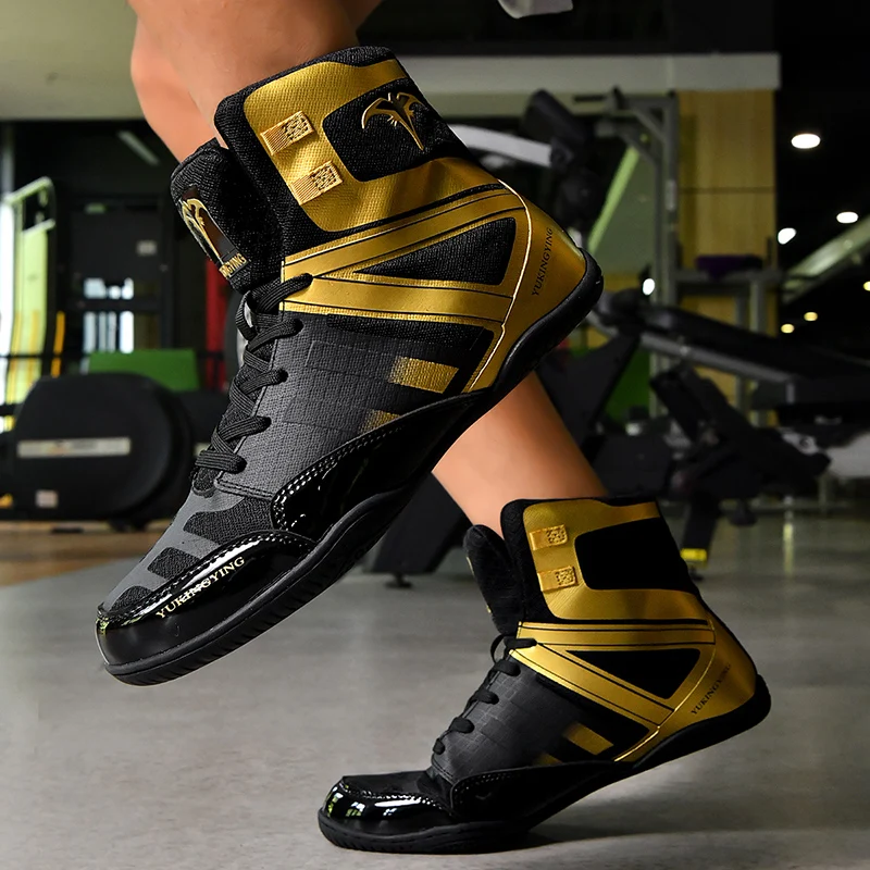 Wrestling, Boxing, Fitness Training Shoes, Men's Indoor Sports Shoes, Competitive Combat, Kung Fu Boxing Shoes, Sizes 38-46
