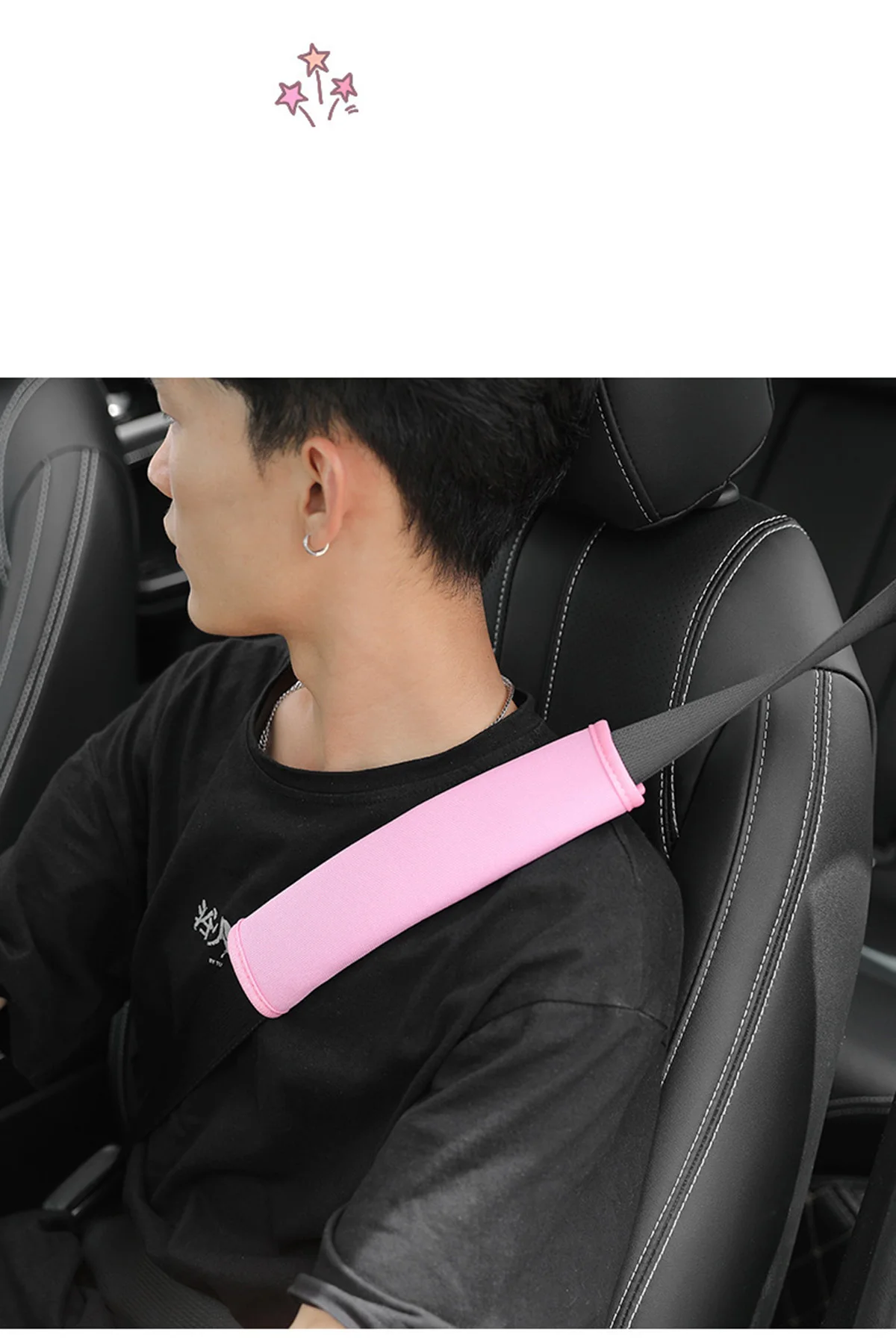 #  Car Seat Belt Pad Cover kit,  Black Cotton Soft Car Safety Seat Belt Strap Shoulder Pad for Adults and Children，Useful