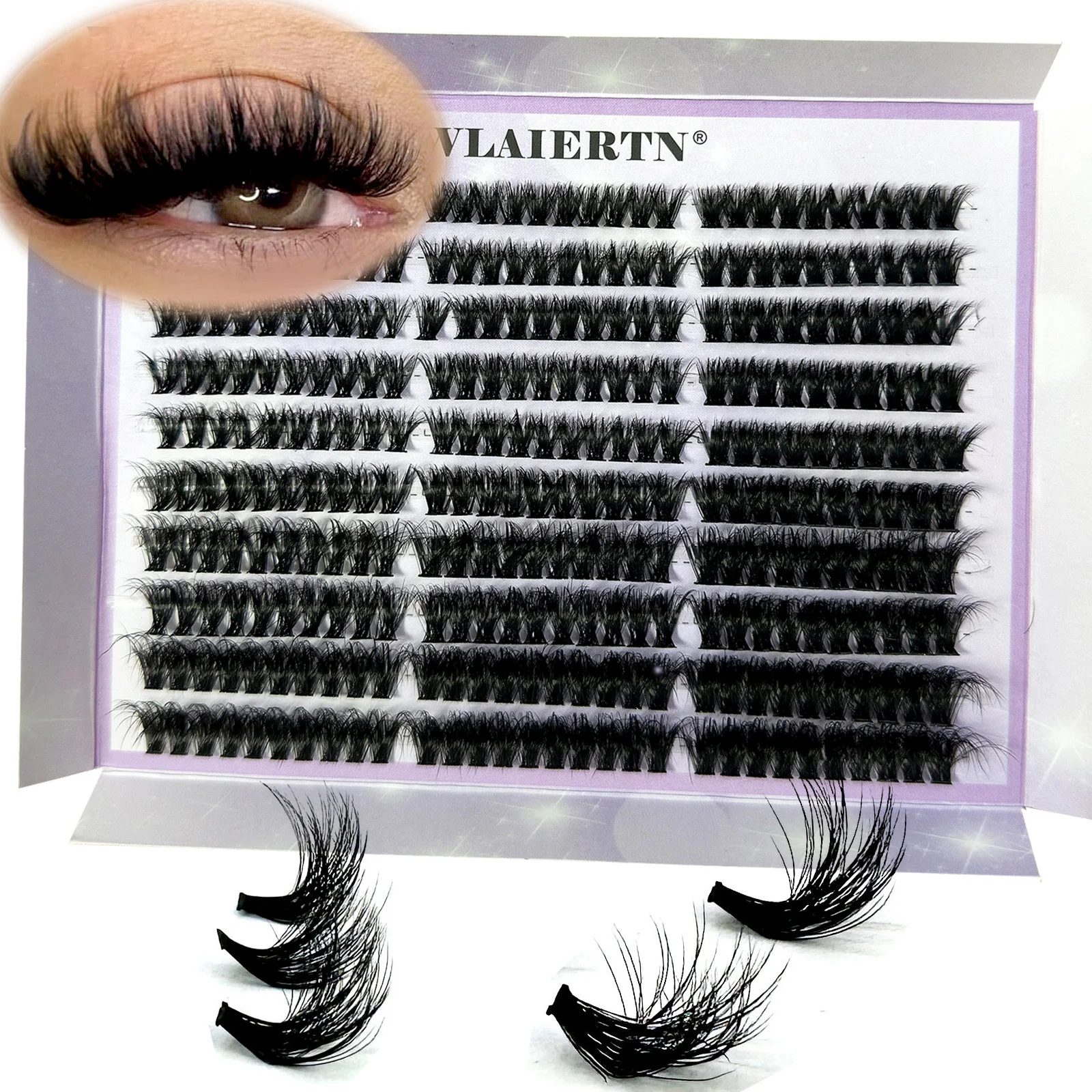 

300Clusters 100D D Curl Cluster Lashes Individual Lashes Lash Extensions Clusters Lashes Soft Natural 3D Fluffy False Eyelashes