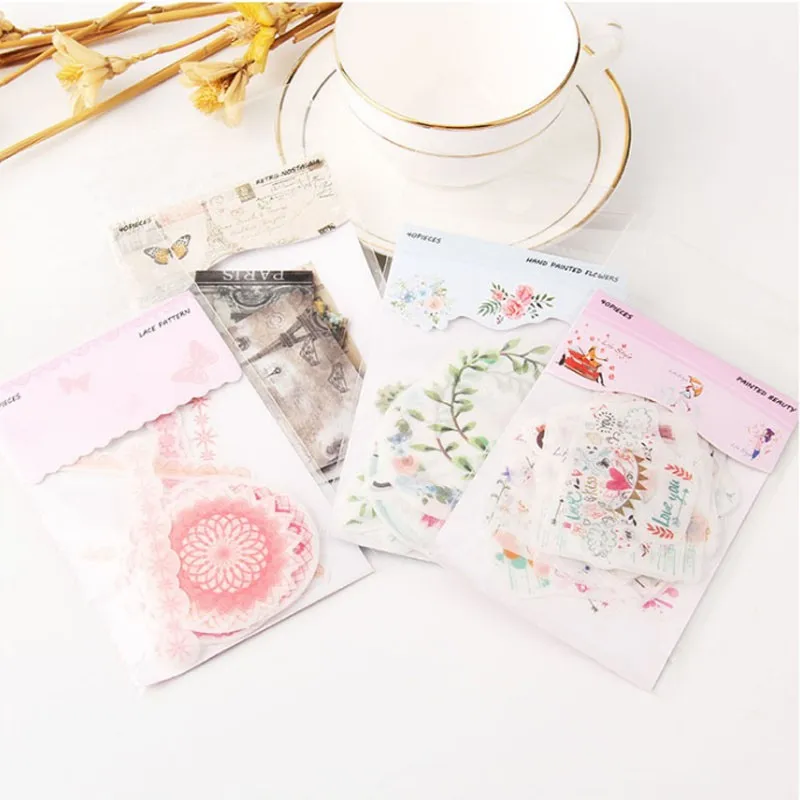 40pcs Paper Scrapbooking Stationery Sticker  Planner Album Diary Decoration Label