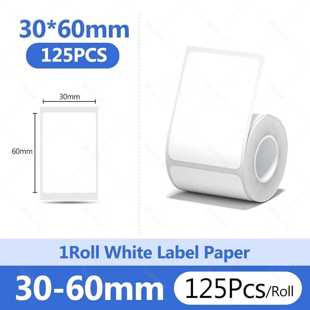 Niimbot B21/B1/B31 Thermisch Label Sticker Papier Rond Wit 20-50mm Breedte Kleding Tag Commodity Prijs Voedsel Zelfklevend