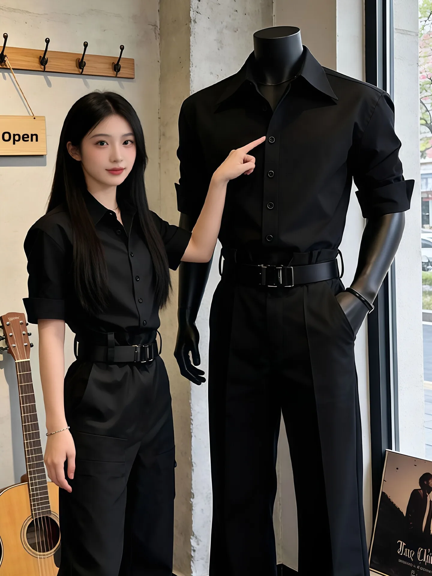 Black Neapolitan Godfather Ice Silk Cool Feeling Summer Thin Long Sleeve Shirt Men's Slim Fit Suit Inner Wear Shoulder Length...