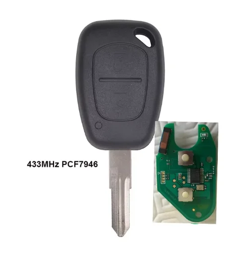 KEYECU do Renault Renault Kangoo 2003 2004 2005 2006 2007 2008 Zamienny klucz zdalny 2 przyciski 433 MHz PCF7946 Chip