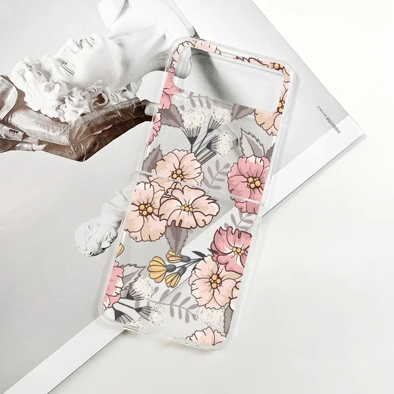 Korean Flower Case For Motorola Razr 60 50 40 Ultra 2022 Razr60 Razr50 Ultra Shockproof Cases Funda Protection Cover Carcasa