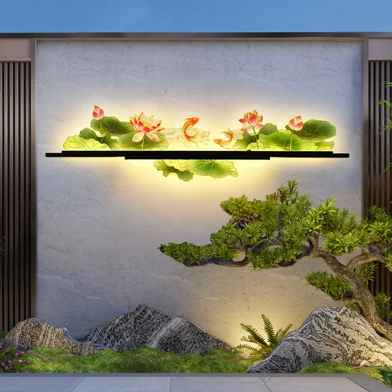 BERTH Electricity Outdoor Mural Lamp Creative Landscape Waterproof Mural Courtyard Wall Garden Communit Decoration Painting