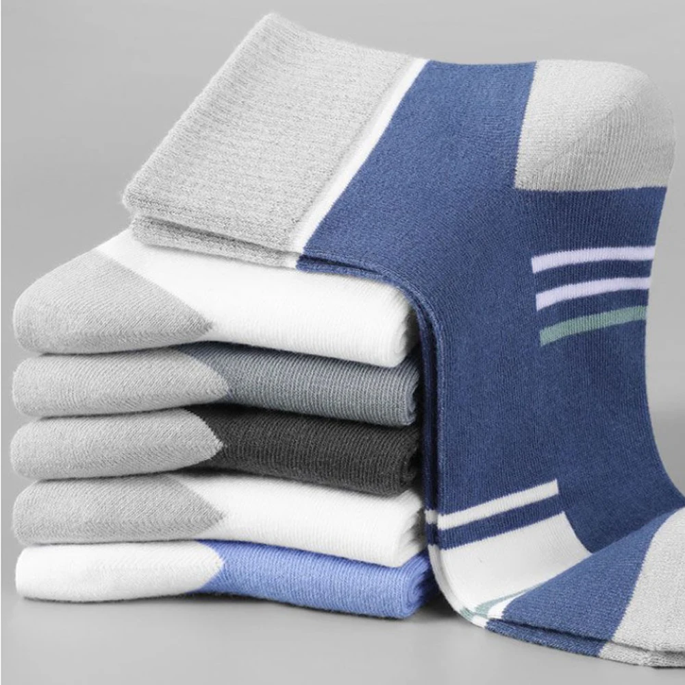 1 Pair High Quality Cotton Socks for Men Sweat-absorbing Breathable Anti-odor Thicken Long Socks Trendy Sports Cotton Socks Men