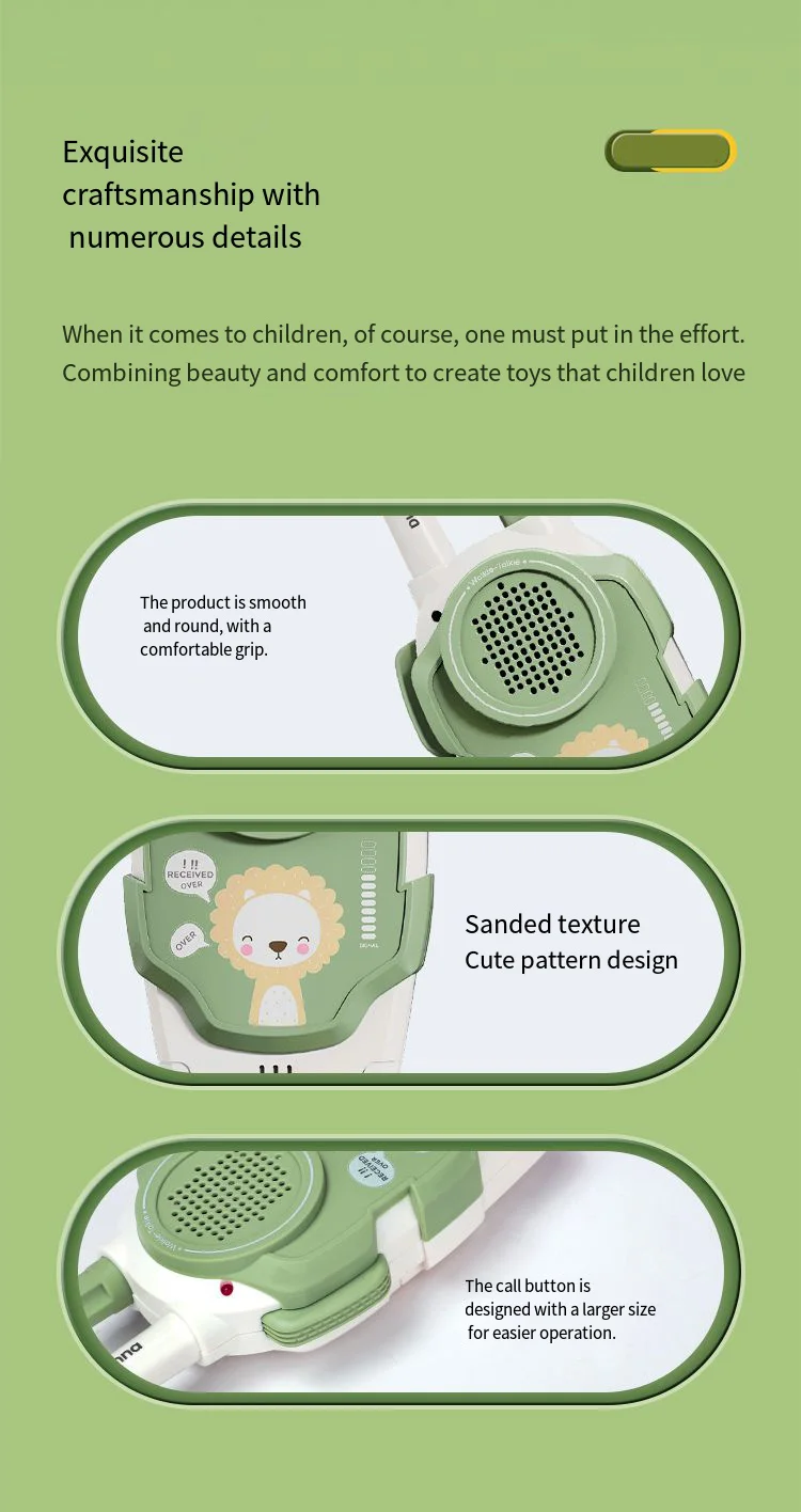 Mini walkie-talkie brinquedos infantis (pacote com 2) comunicação sem fio para desenvolvimento de capacidade de aderência de interação pai-filho