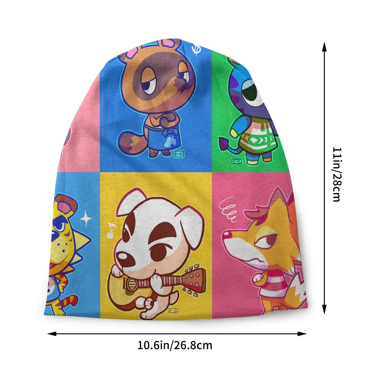 Animal Crossing Collage Anime Cartoon Cap Cool Outdoor Skullies Beanies Hats Unisex Adult Dual-use Bonnet Knitting Hats