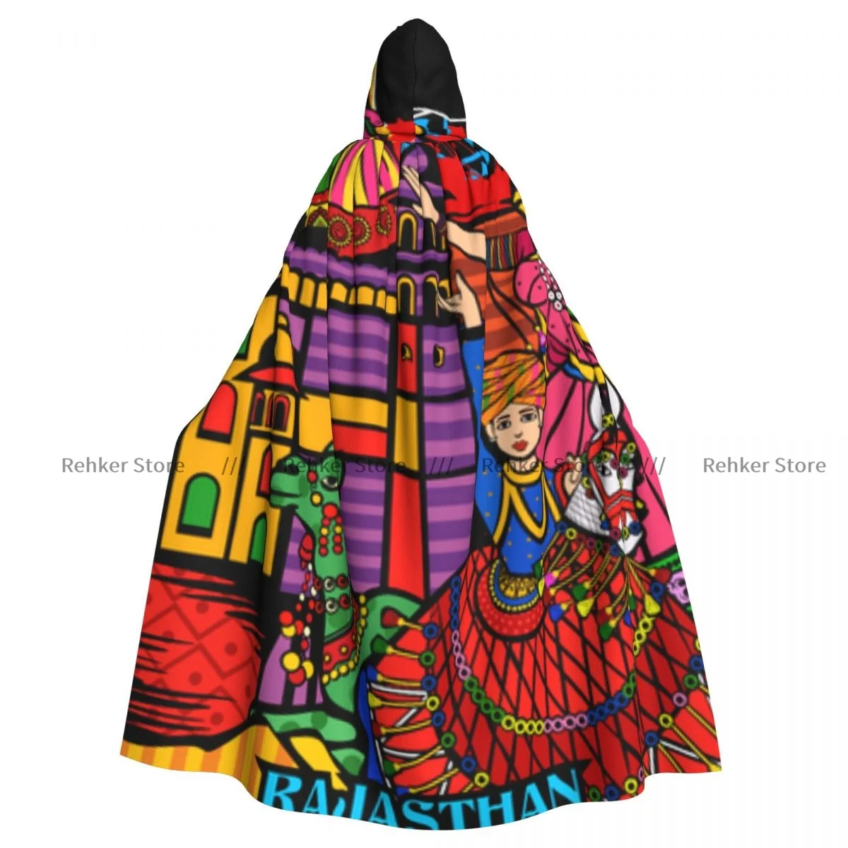 

Косплей средневековые костюмы Красочный Culutral отображение состояния ражаскан в Индии с капюшоном искусственная Роба жакет карнавал