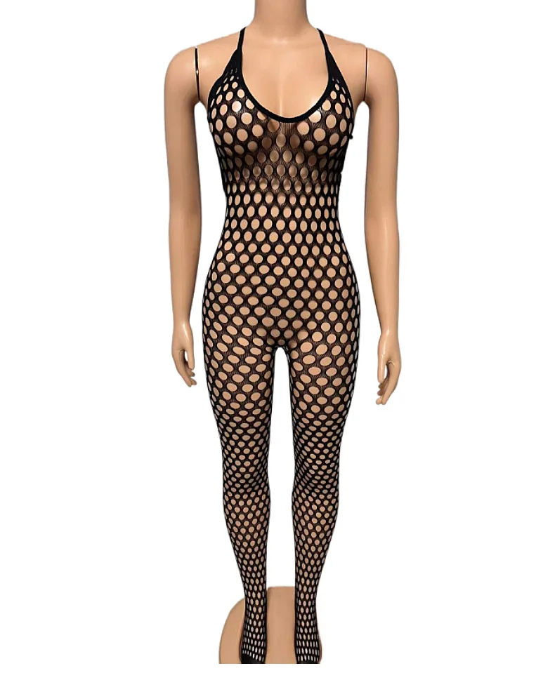 Sexy Adult Black Mesh Open Crotch Bodystockings New ​Lingerie Women Erotic Body Suit Underwear Crotchless Catsuit Porn Bodysuit