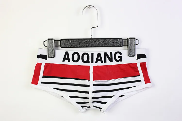 Men\'s Underwear Two Colour Stripe Fashion Man Cotton Breathable Boxer Briefs Male Panties Shorts