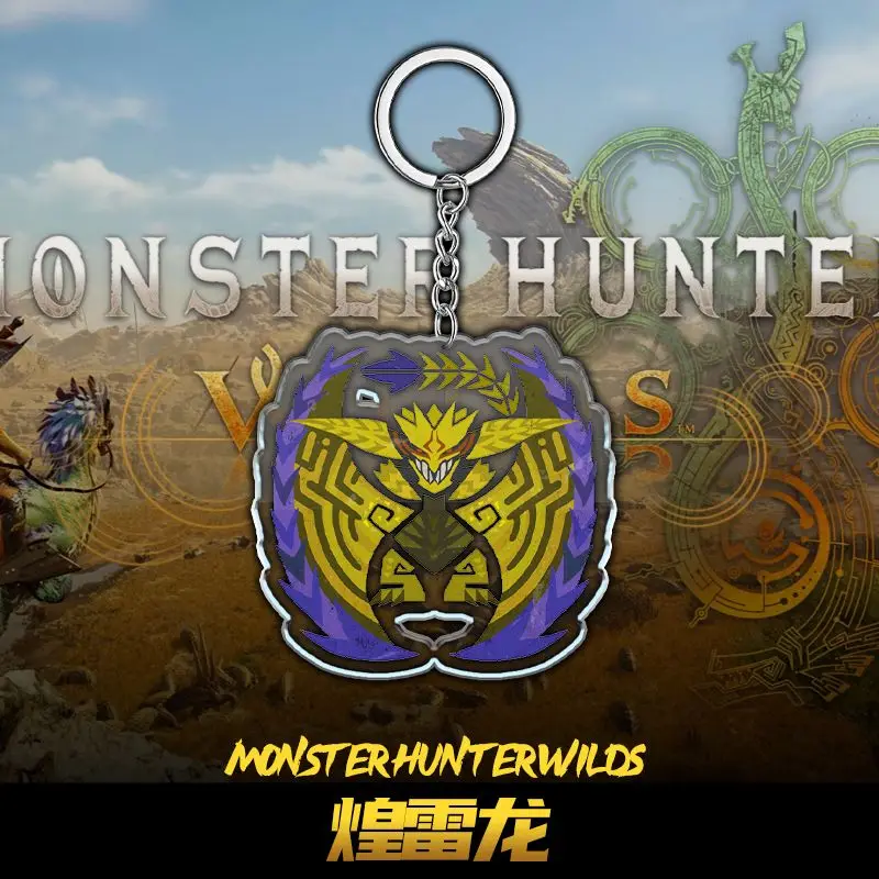 مونستر هنتر وايلدز  سلسلة مفاتيح أكريليك كرتونية لطيفة على شكل لعبة Rathalos Alma ملحق زخرفي لحقائب الظهر للأولاد والبنات #3