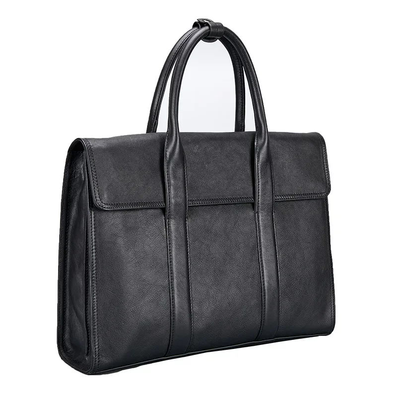 Luxury Men Briefcases Top Layer Cowhide Business Handbags High-end Fashion Laptop Bag Large Capacity