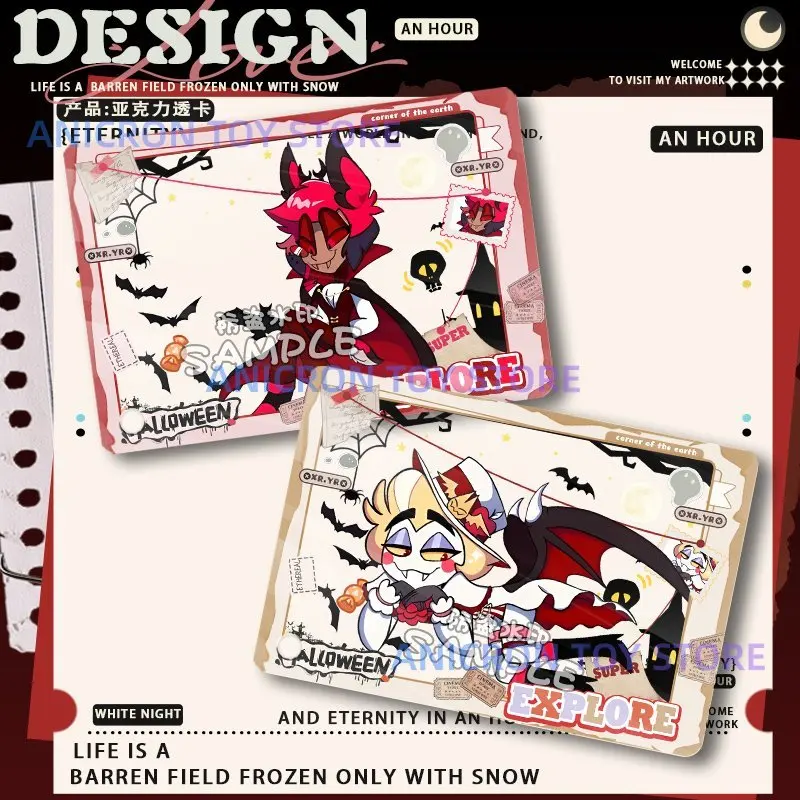 Hazbin – pendentif carte transparente, nouveau lien pour hôtel, Halloween Doujinshi Valley, périphérique Alastor Lucifer Vox, en Stock