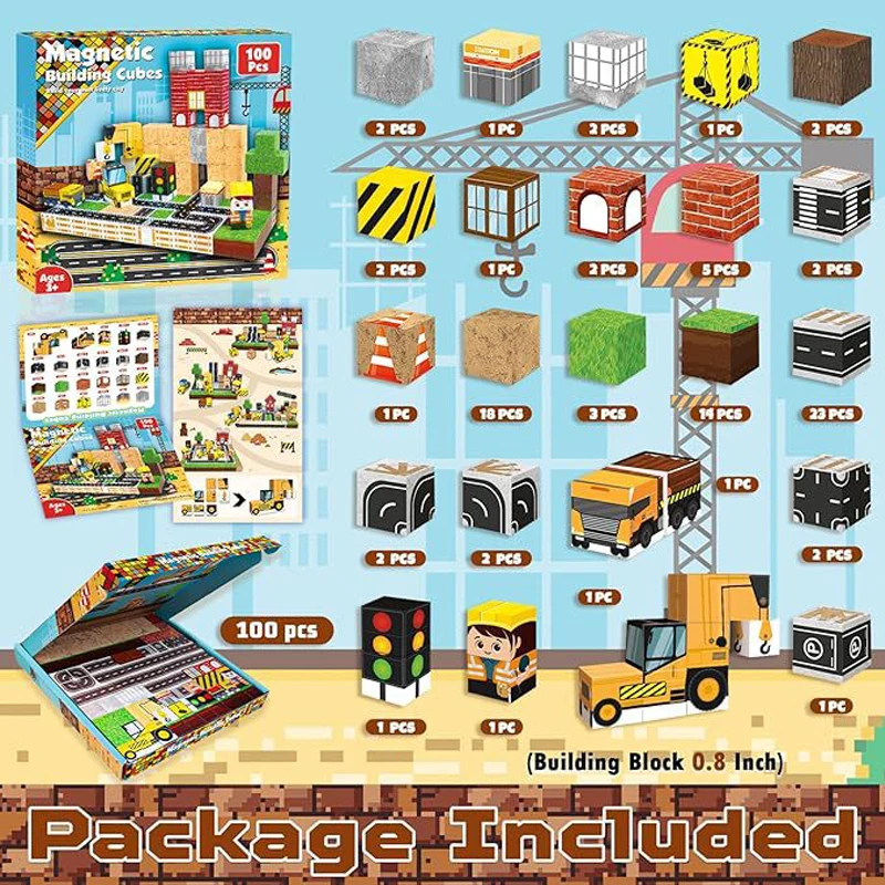 Magnetic Building Blocks Mine World Magnetic Cave World Brick Cube Toys Set STEM Sensory 2026 Best Gift for Boy Girl Children