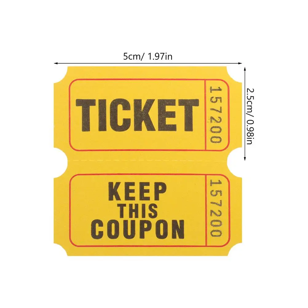 200Pcs Raffle Tickets Event Labels Celebration Party Supplies Numbered Yellow Paper Tickets for Various Activities
