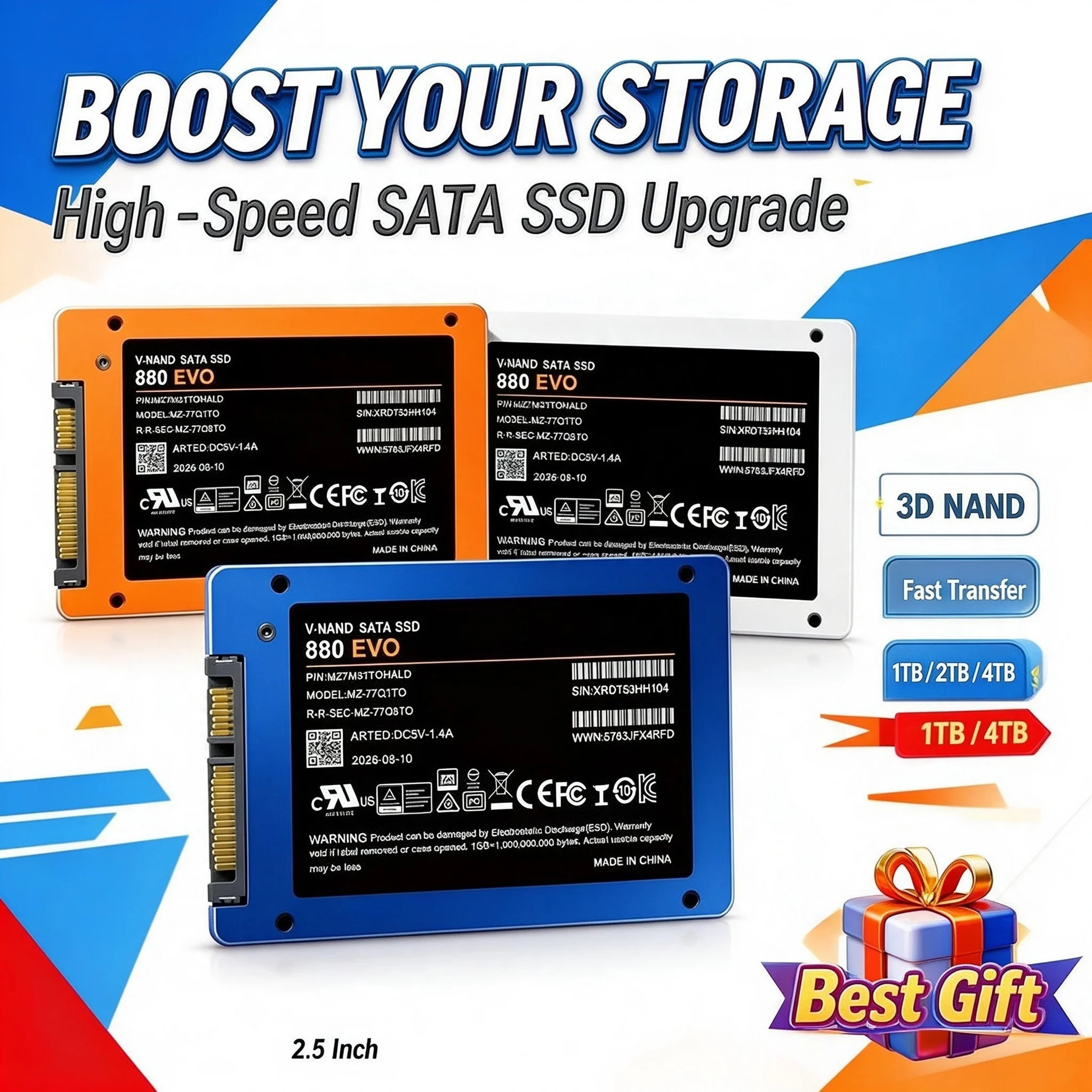 High Speed Original 2.5 Inch SATA3 SSD 4TB Internal Solid State Drive 3D NAND Storage Disk For Desktop PC Laptop Microcomputer