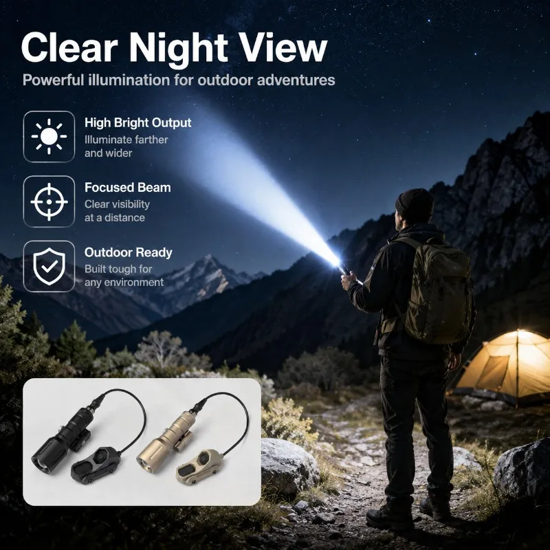 Alloy High‑Output Flash Torch Multi‑Mode Flashing Accessory with Interchangeable Tail Fitting