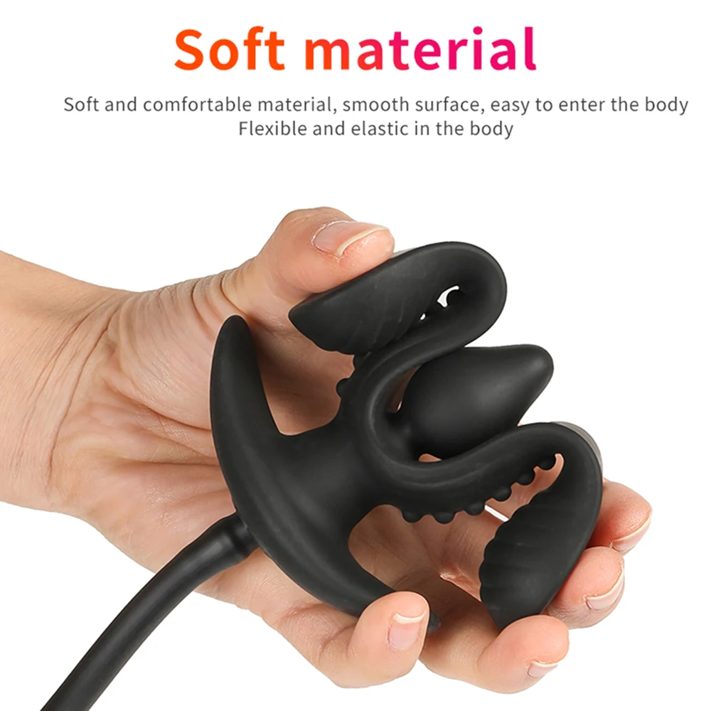 Anal Plug Expand Inflatable Butt Plug Expansion Dilator Prostate Massager Stimulate Masturbators Butt Anal Sex Toy For Women Men