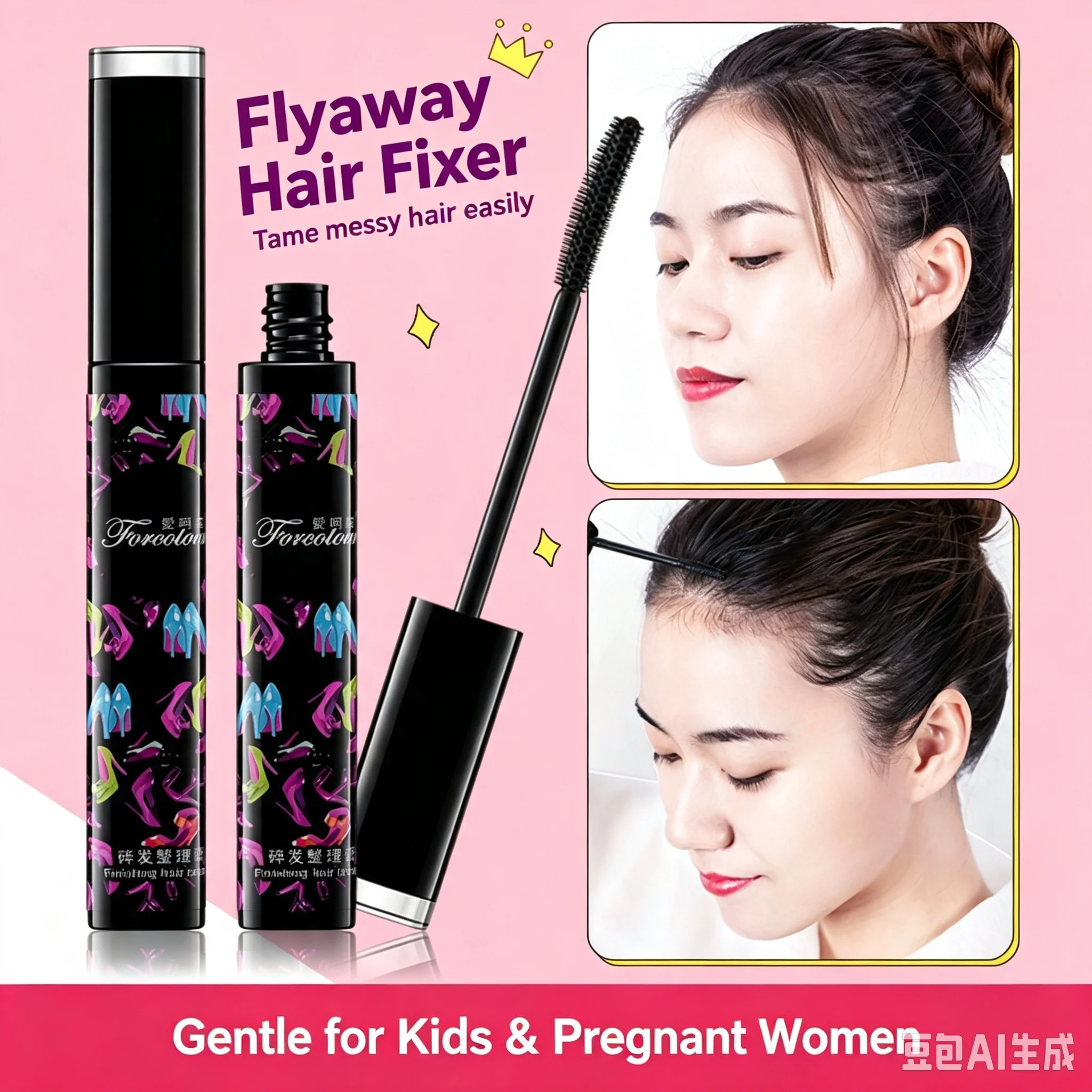 Upgraded 35ml Hair Finishing Cream, Anti-Frizz Non-Greasy Broken Hair Fixing Paste, Flyaway Hair Styling Stick for Tidy Hairstyl