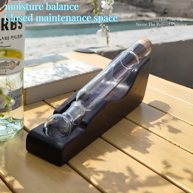 Single tube cigar Sealed Glass Tube Cigar Moisturizing Box for Multiple Scents Fragrance Balance Cigar Care Accessory gift box