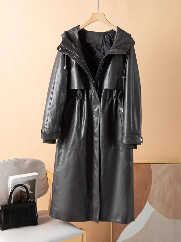 Outono inverno feminino para baixo casaco grosso quente com capuz puffer jaqueta zíperes escritório senhoras moda elegante meados de comprimento festa outerwear