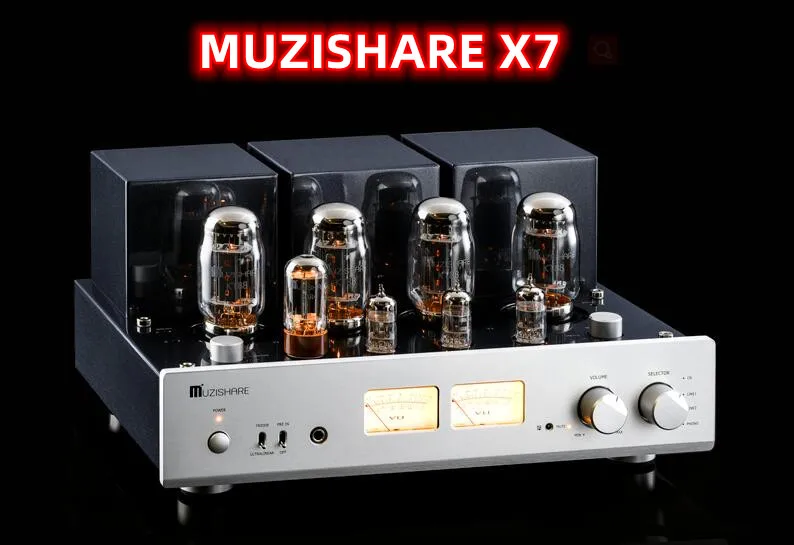 New  MUZISHARE  X7 KT88 Push-Pull Tube Amplifier  Balanced GZ34 Lamp Amp Best Selling With Phono and Remote